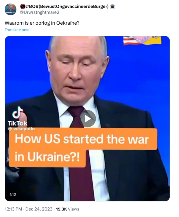 An X (Twitter) post from @Urwrstnghtmare2 - 📵#BOB(BewustOngevaccineerdeBurger) 🏛