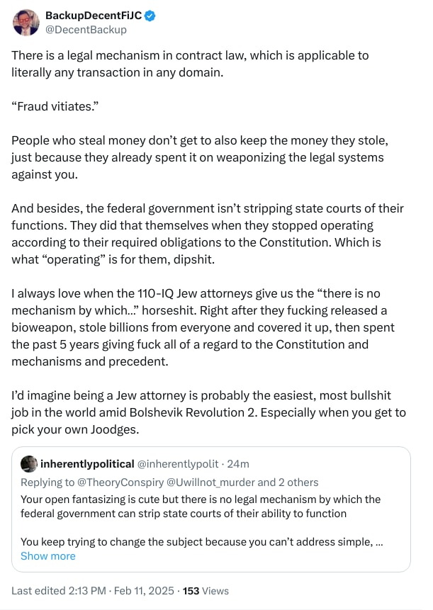 An X (Twitter) post from @DecentBackup - BackupDecentFiJC