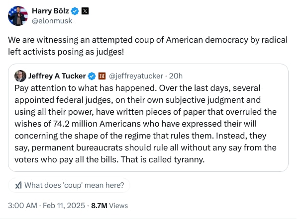 An X (Twitter) post from @elonmusk - Harry Bōlz