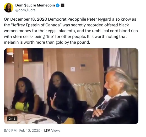 An X (Twitter) post from @dom_lucre - Dom $Lucre Memecoin