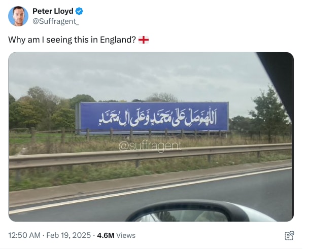 An X (Twitter) post from @Suffragent_ - Peter Lloyd