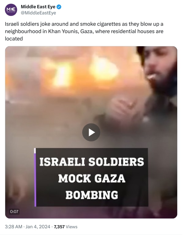 An X (Twitter) post from @MiddleEastEye - Middle East Eye