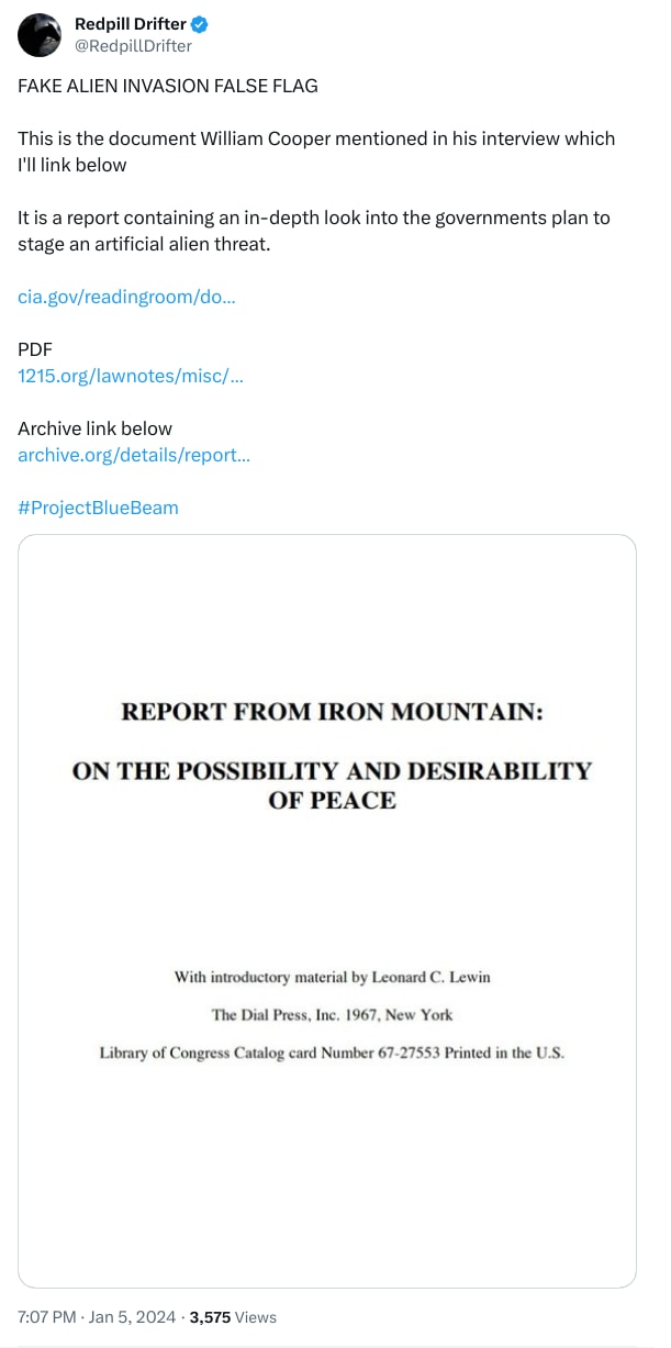 An X (Twitter) post from @RedpillDrifter - Redpill Drifter