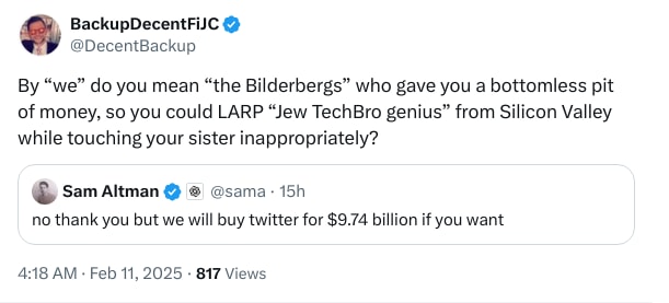 An X (Twitter) post from @DecentBackup - BackupDecentFiJC
