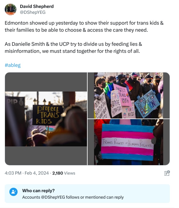 An X (Twitter) post from @DShepYEG - David Shepherd