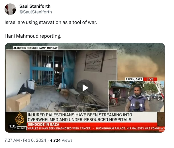 An X (Twitter) post from @SaulStaniforth - Saul Staniforth