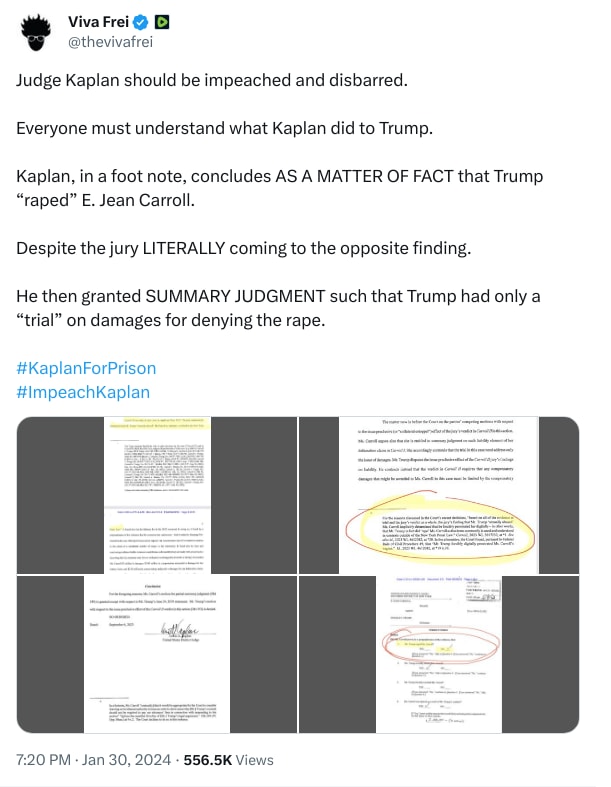 An X (Twitter) post from @thevivafrei - Viva Frei