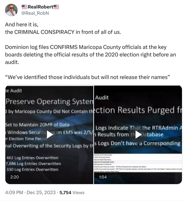 An X (Twitter) post from @Real_RobN - 🇺🇸RealRobert🇺🇸