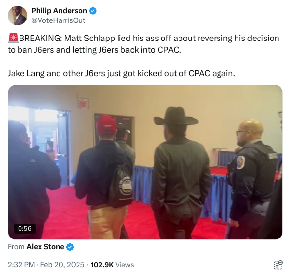 An X (Twitter) post from @VoteHarrisOut - Philip Anderson