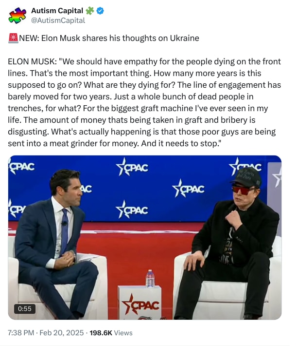 An X (Twitter) post from @AutismCapital - Autism Capital 🧩