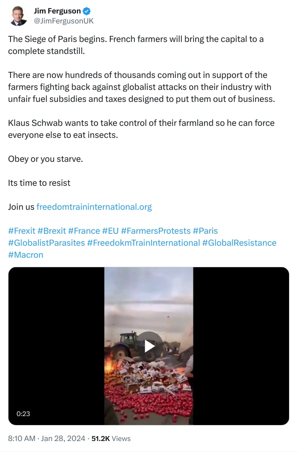 An X (Twitter) post from @JimFergusonUK - Jim Ferguson