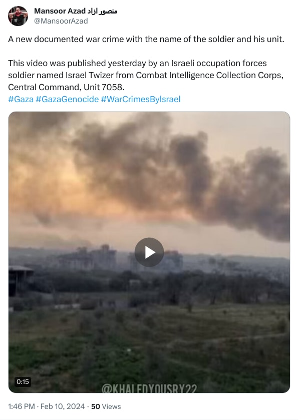 An X (Twitter) post from @MansoorAzad - Mansoor Azad منصور ازاد