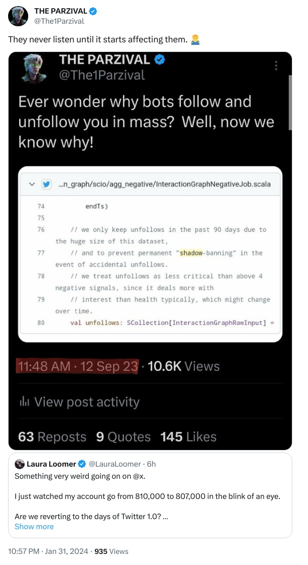 An X (Twitter) post from @The1Parzival - THE PARZIVAL