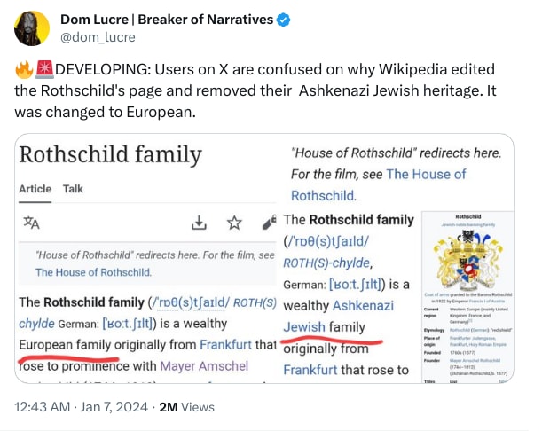 An X (Twitter) post from @dom_lucre - Dom Lucre | Breaker of Narratives