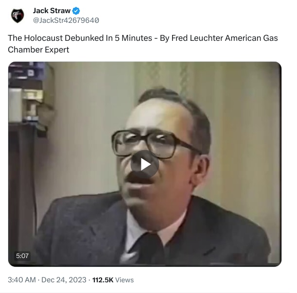 An X (Twitter) post from @JackStr42679640 - Jack Straw