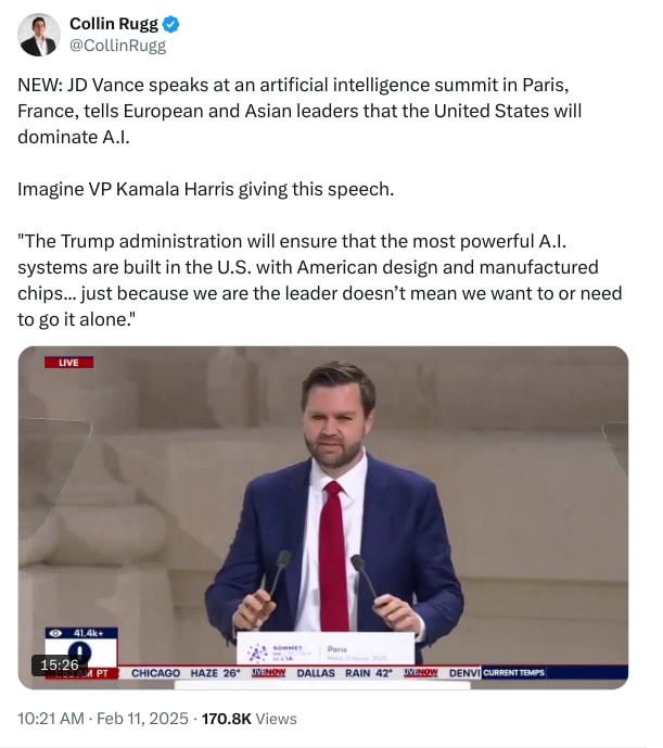 An X (Twitter) post from @CollinRugg - Collin Rugg