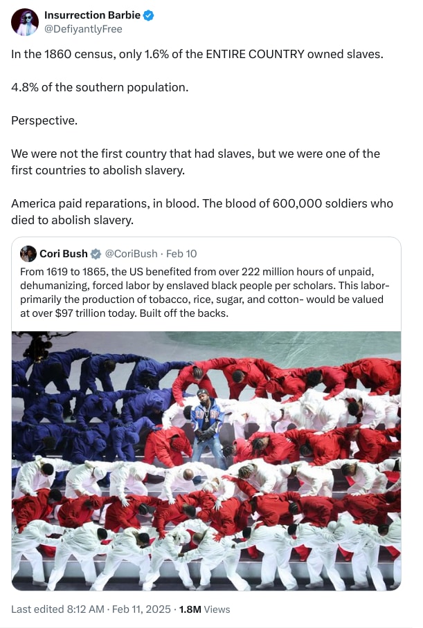 An X (Twitter) post from @DefiyantlyFree - Insurrection Barbie
