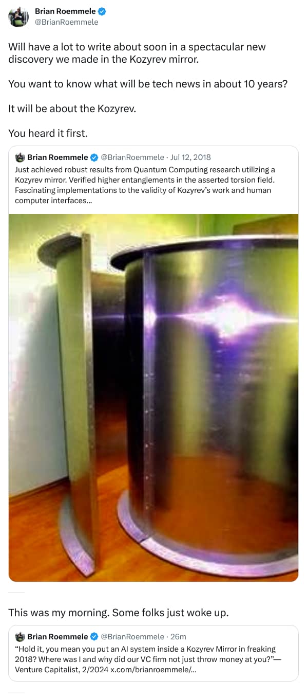 An X (Twitter) post from @BrianRoemmele - Brian Roemmele