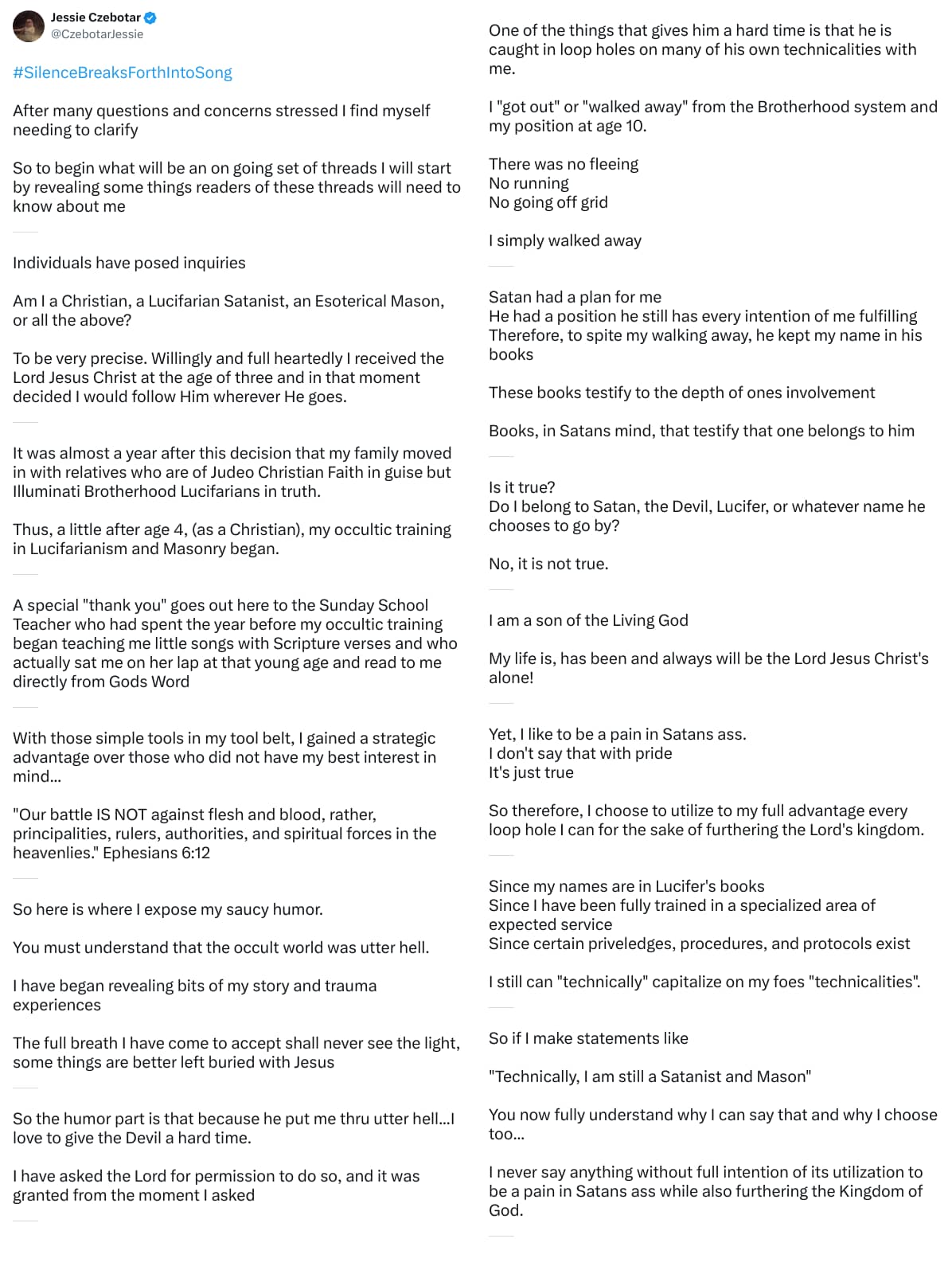 An X (Twitter) post from @CzebotarJessie - Jessie Czebotar