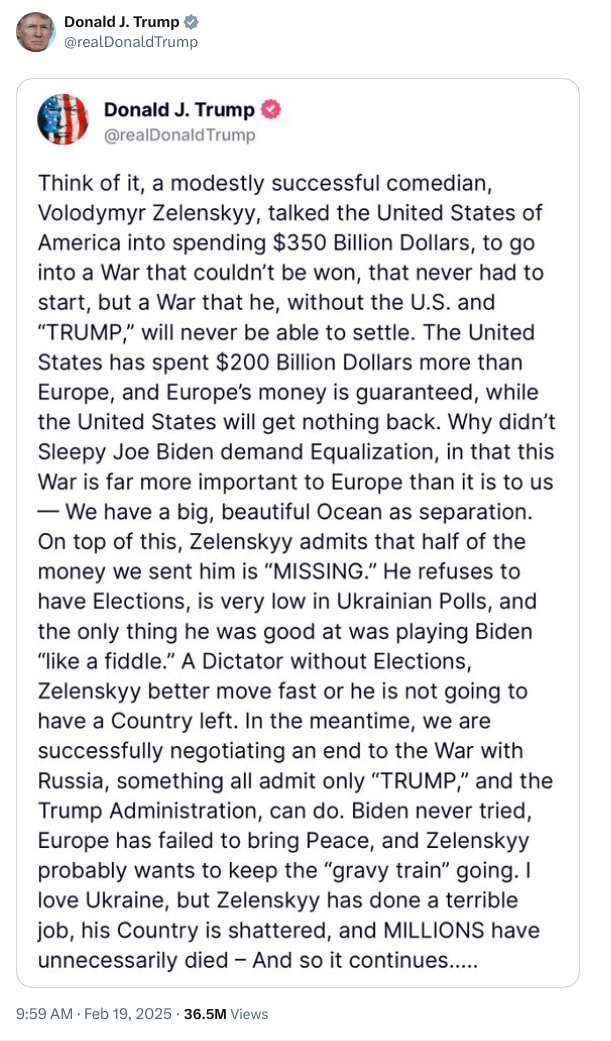 An X (Twitter) post from @realDonaldTrump - Donald J. Trump