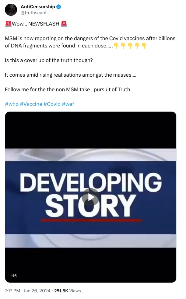 An X (Twitter) post from @truthscant - AntiCensorship