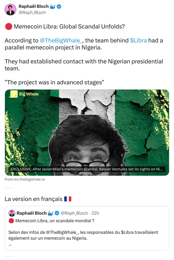 An X (Twitter) post from @Raph_Bloch - Raphaël Bloch 🐳