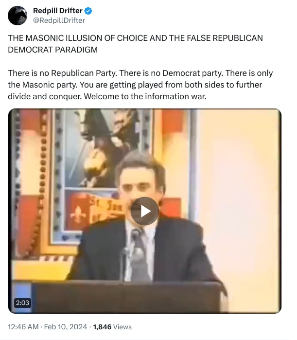 An X (Twitter) post from @RedpillDrifter - Redpill Drifter