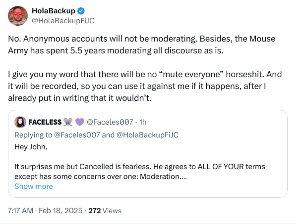 An X (Twitter) post from @HolaBackupFiJC - HolaBackup