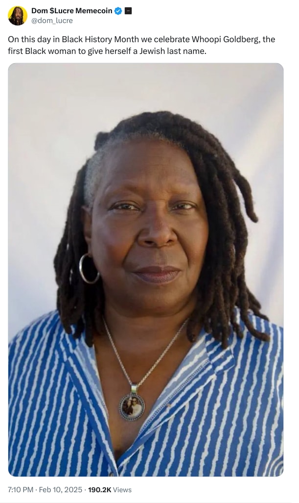 An X (Twitter) post from @dom_lucre - Dom $Lucre Memecoin