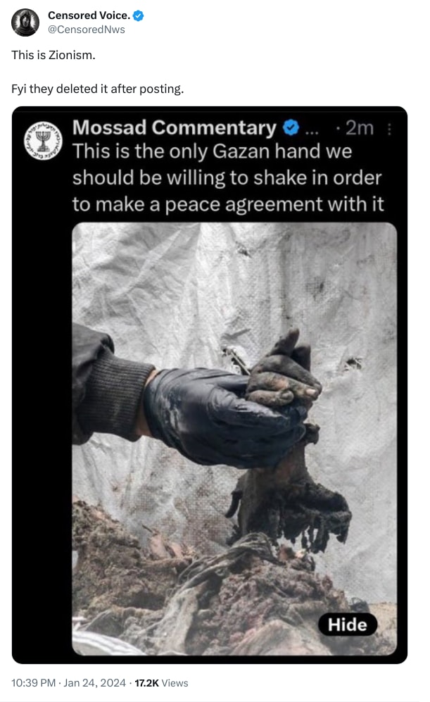 An X (Twitter) post from @CensoredNws - Censored Voice.