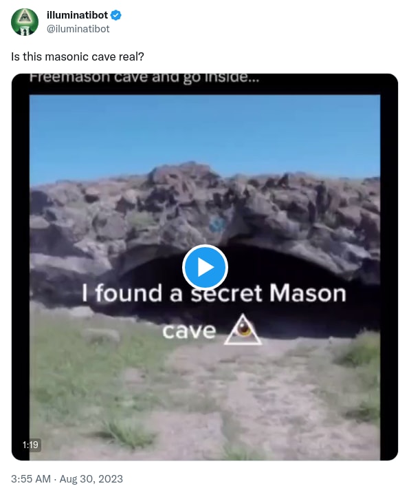 An X (Twitter) post from @iluminatibot - illuminatibot