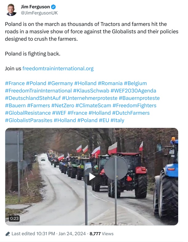 An X (Twitter) post from @JimFergusonUK - Jim Ferguson