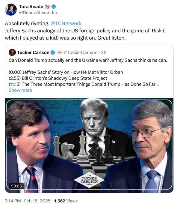 An X (Twitter) post from @ReadeAlexandra - Tara Reade 🐎