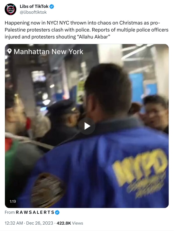 An X (Twitter) post from @libsoftiktok - Libs of TikTok