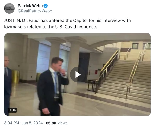 An X (Twitter) post from @RealPatrickWebb - Patrick Webb