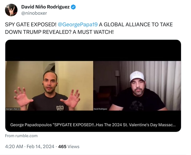 An X (Twitter) post from @ninoboxer - David Niño Rodriguez