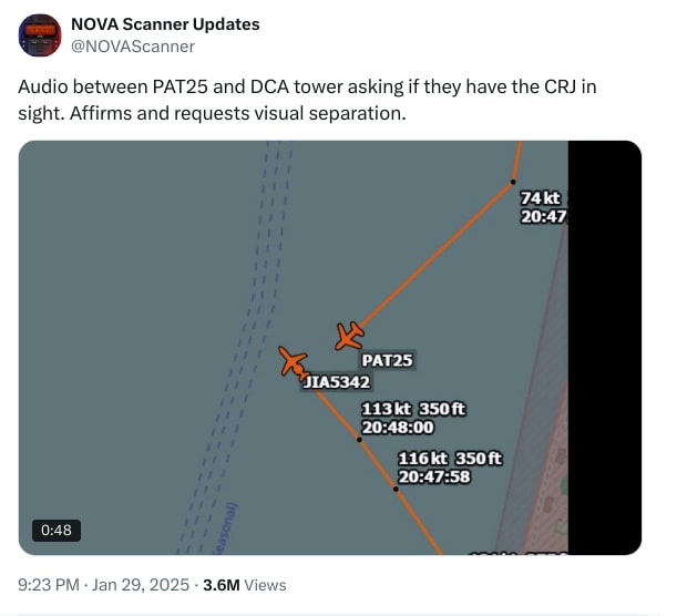 An X (Twitter) post from @NOVAScanner - NOVA Scanner Updates