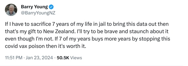 An X (Twitter) post from @BarryYoungNZ - Barry Young