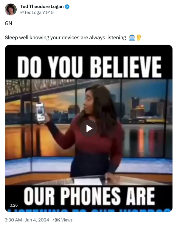 An X (Twitter) post from @TedLogan1010 - Ted Theodore Logan