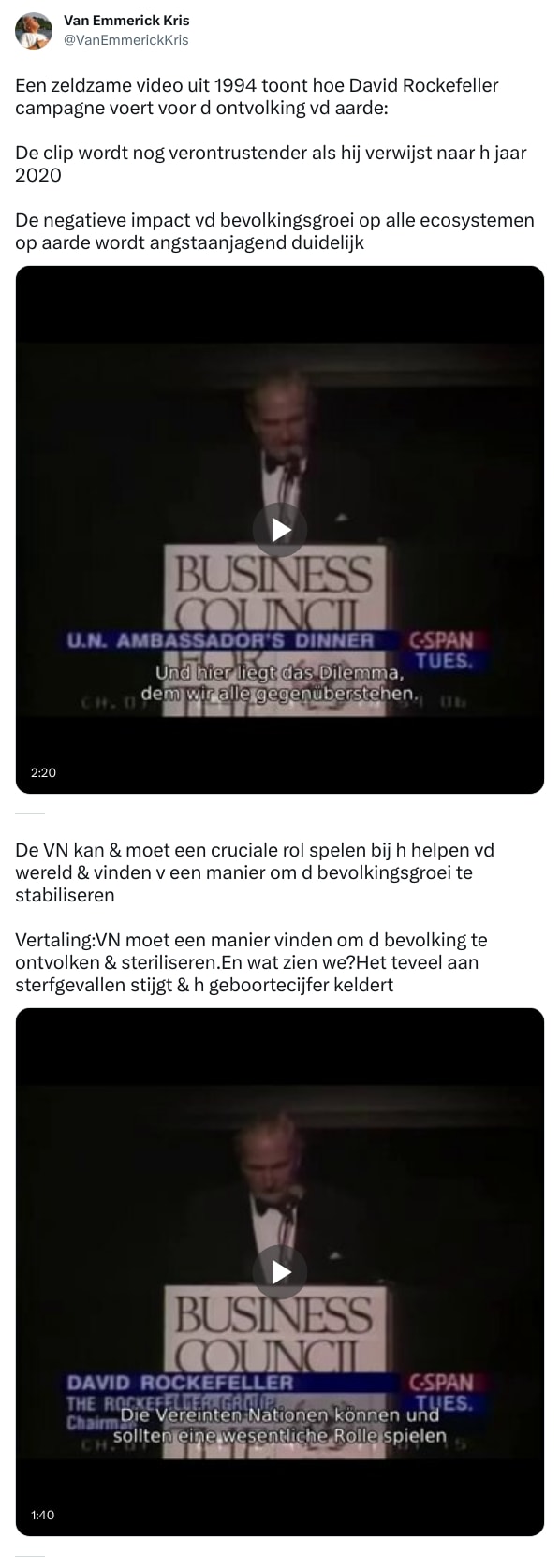 An X (Twitter) post from @VanEmmerickKris - Van Emmerick Kris