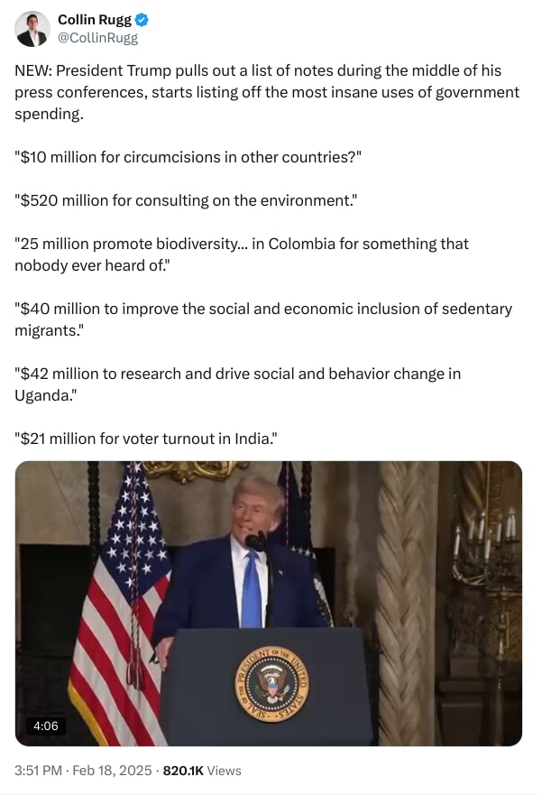 An X (Twitter) post from @CollinRugg - Collin Rugg