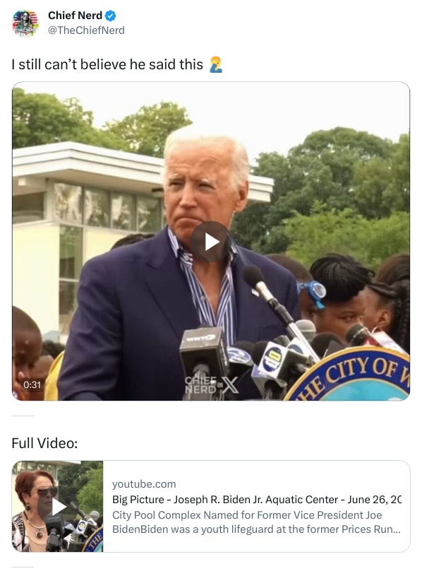 An X (Twitter) post from @TheChiefNerd - Chief Nerd