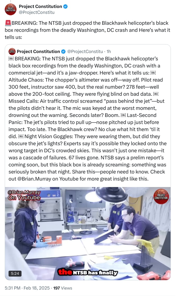 An X (Twitter) post from @ProjectConstitu - Project Constitution