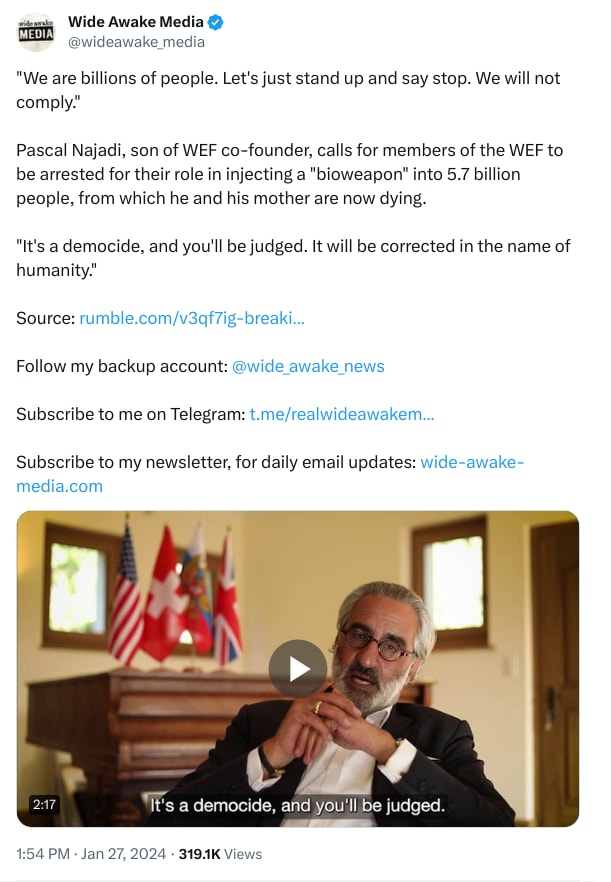 An X (Twitter) post from @wideawake_media - Wide Awake Media