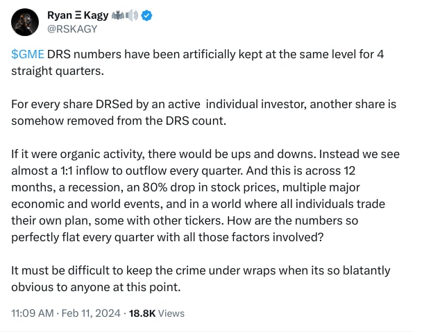 An X (Twitter) post from @RSKAGY - Ryan Ξ Kagy 🦇🔊