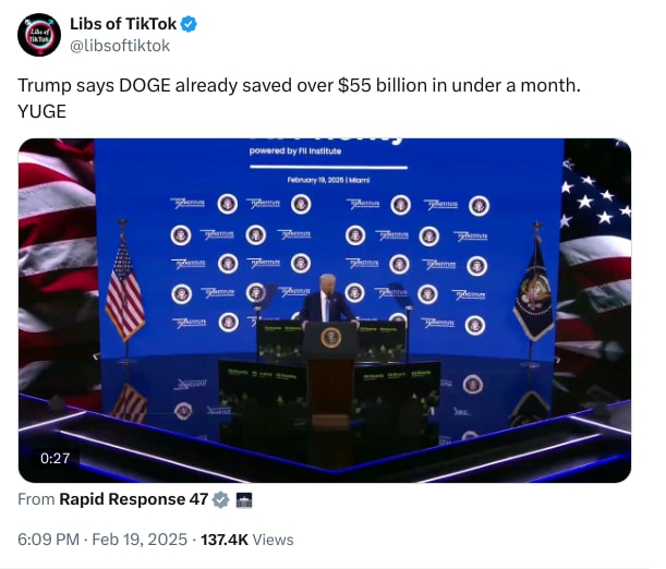 An X (Twitter) post from @libsoftiktok - Libs of TikTok