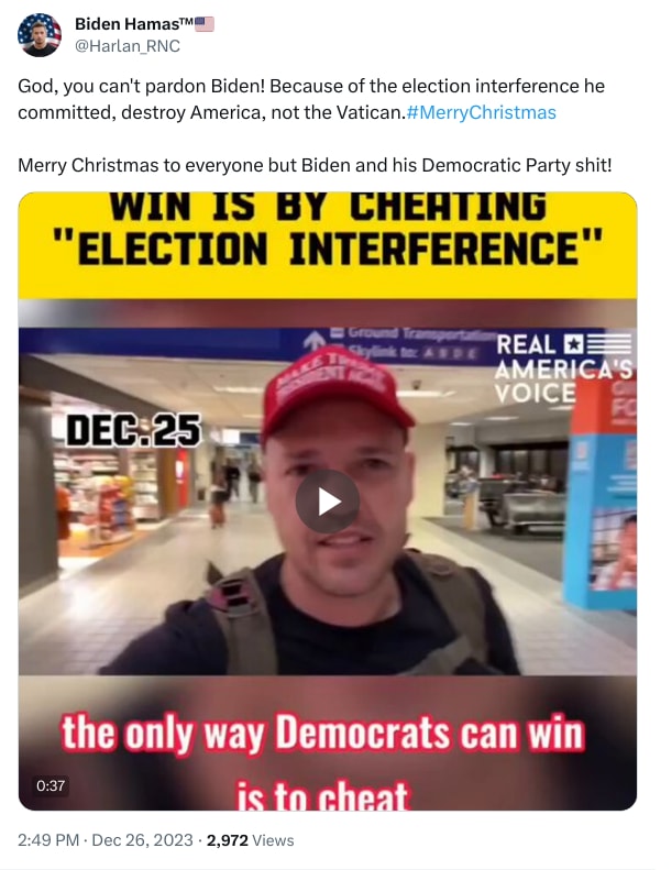 An X (Twitter) post from @Harlan_RNC - Biden Hamas™🇺🇸