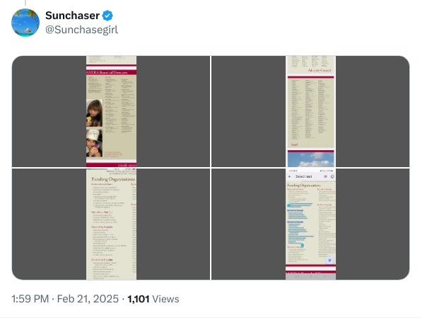 An X (Twitter) post from @Sunchasegirl - Sunchaser