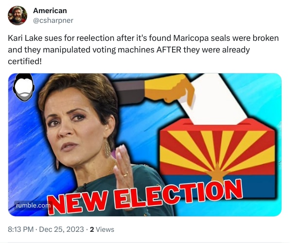 An X (Twitter) post from @csharpner - American