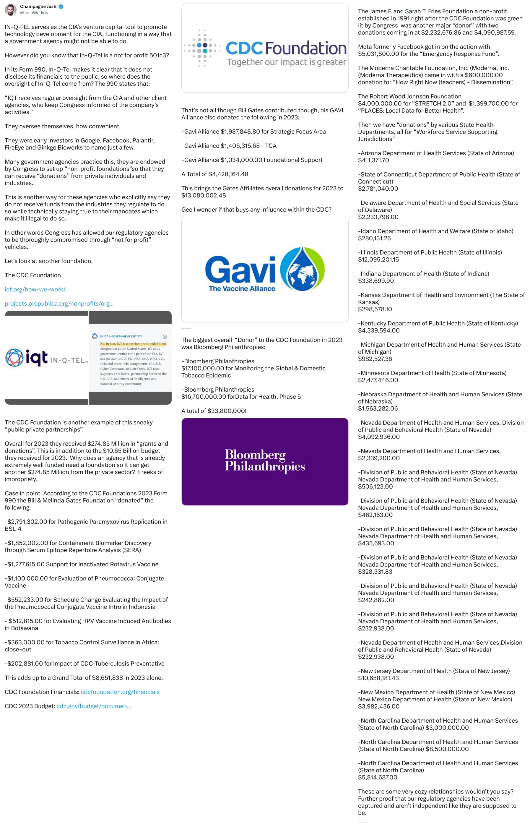 An X (Twitter) post from @JoshWalkos - Champagne Joshi